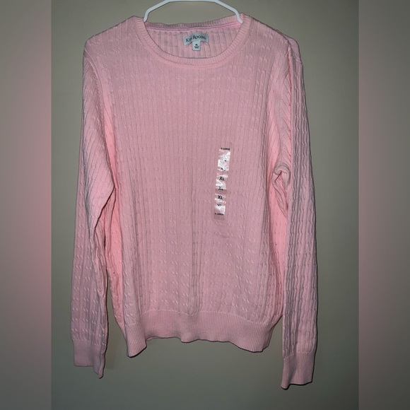 Kim Rogers Light Pink Crew Neck Sweater NEW - Picture 1 of 6